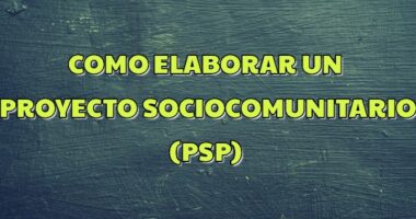 ELABORACIÓN DEL PROYECTO SOCIOPRODUCTIVO【PSP】