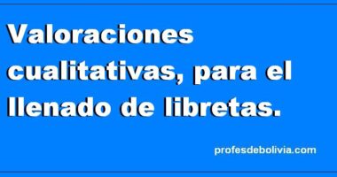 VALORACIONES CUALITATIVAS PARA EL LLENADO DE LIBRETAS