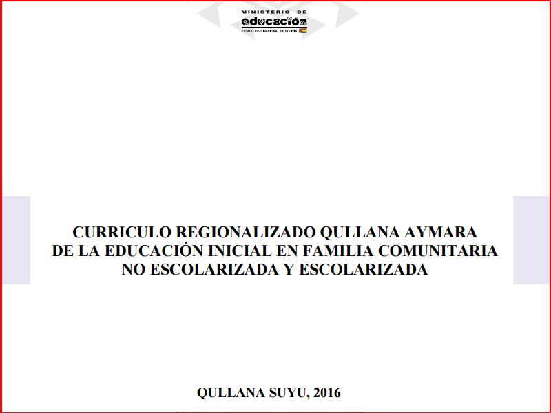 curriculum regionalizado aymara inicial