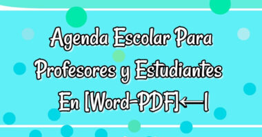 Agenda Escolar Para Profesores y Estudiantes Editable En [Word-PDF]←|