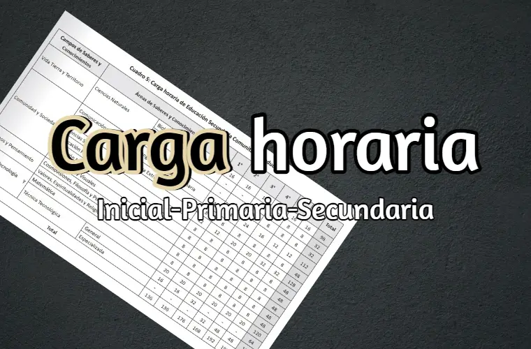 Carga Horaria del Nivel Inicial, Primario y Secundario