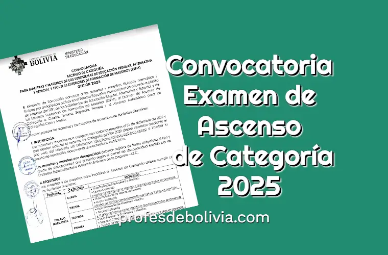 Convocatoria examen de ascenso de categoria 2025